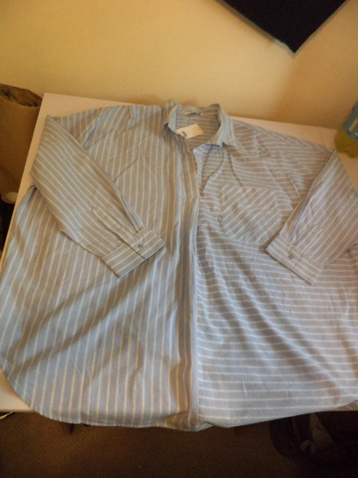 BNWT Women's Plus Size Oversized blouse tunic Shirt blue white size 20