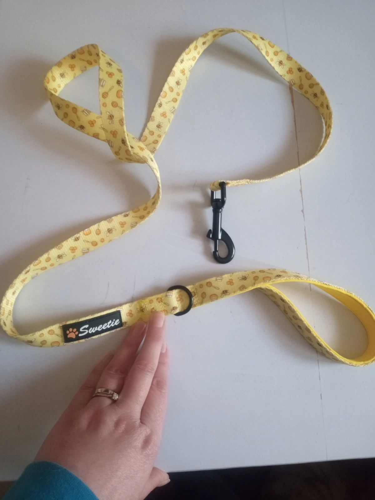 Sweetie quality Padded nylon Luxury Dog Lead leash yellow honey bee