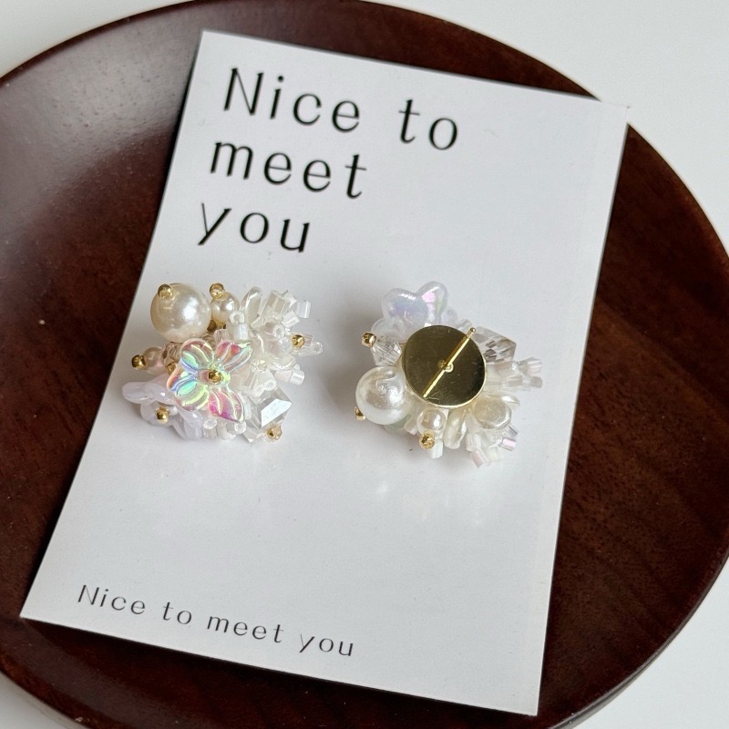 Pearl white butterfly earrings