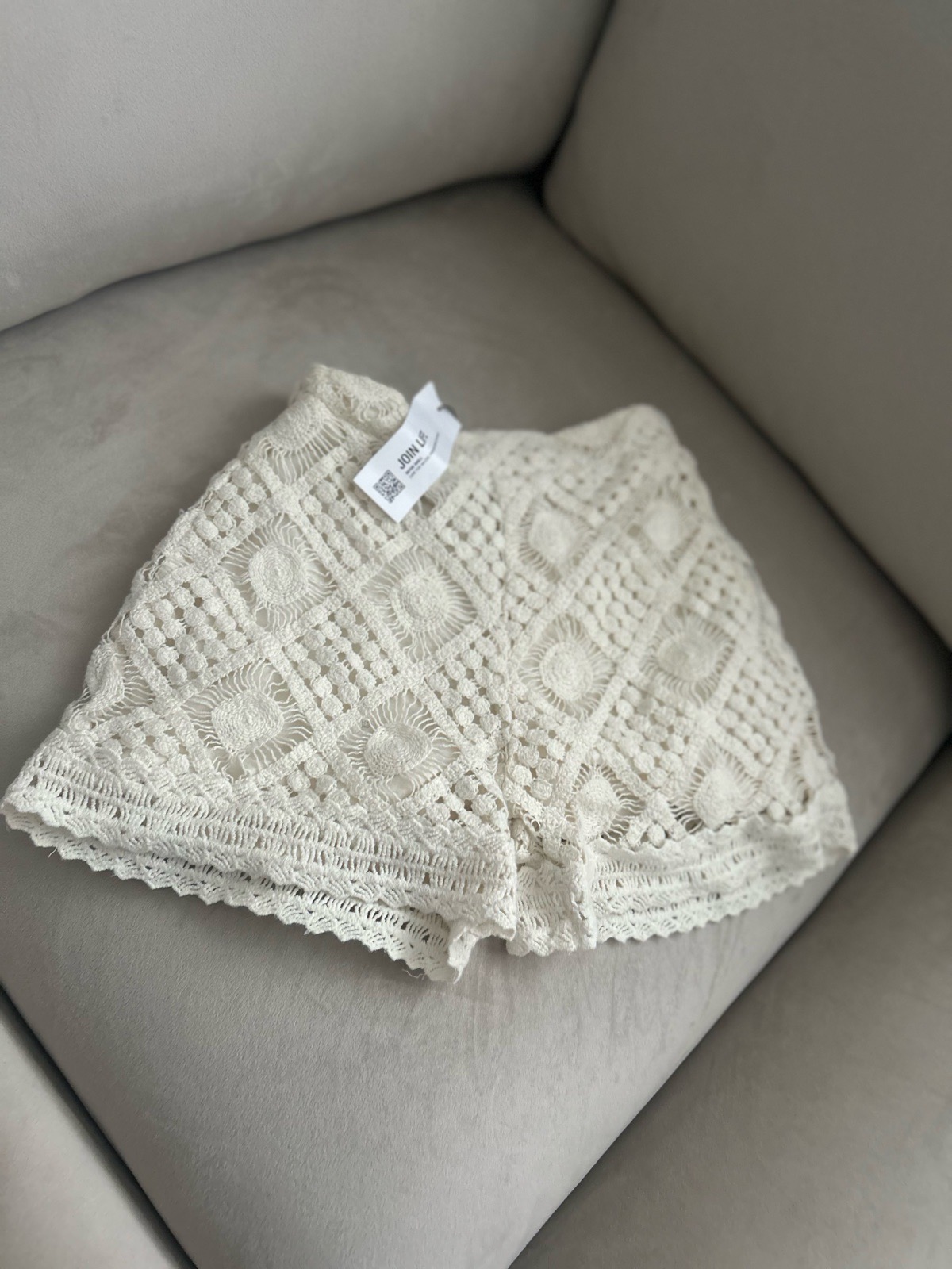 BN Zara Girls Cream Crochet Shorts Age 9 BNWT Summer Festival