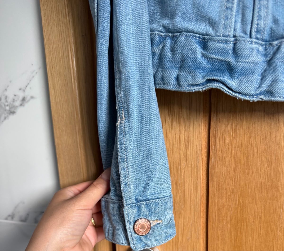H&M Light Blue Denim Jacket (Size 6 Uk)