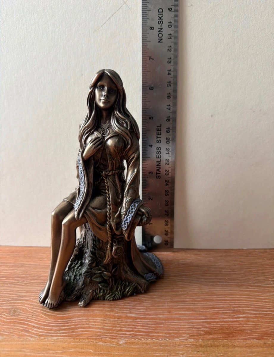 Fantasy Figurine Of Morrigan, Celtic Mythology, Cold Cast Bronze Resin, 28cm