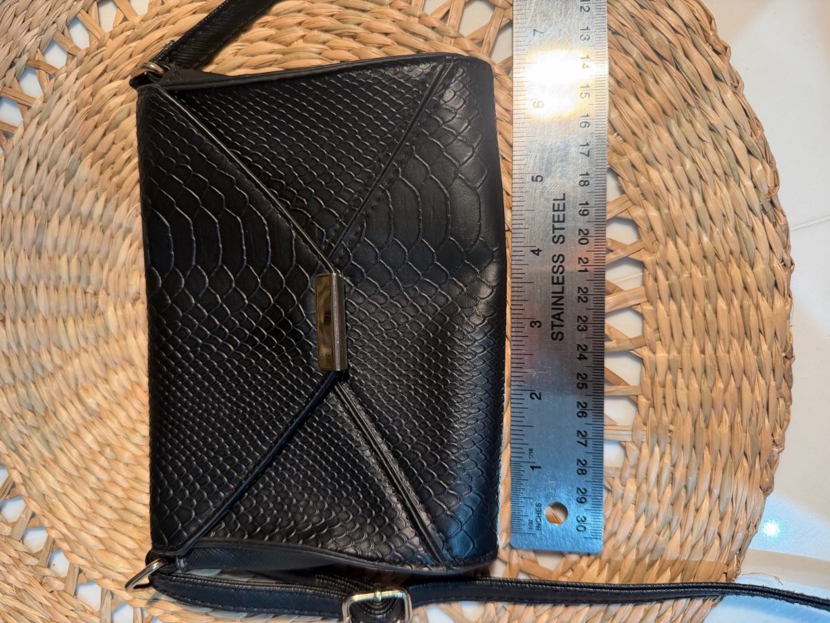 Atmosphere Black Faux Snakeskin Shoulder Bag