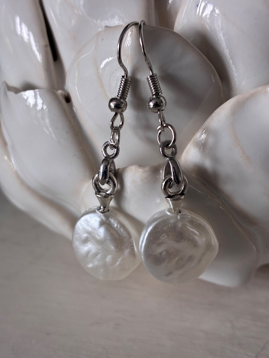 Baroque style pearl drop earrings