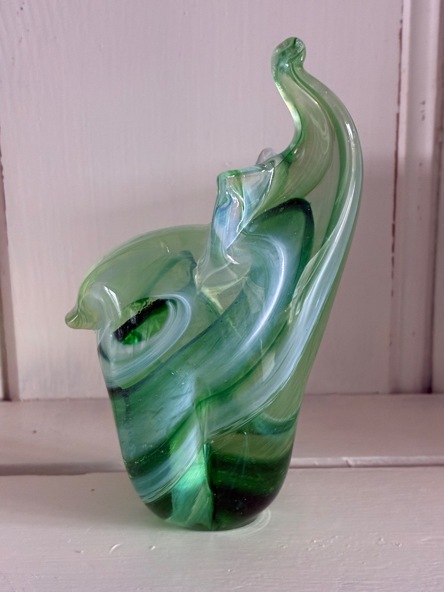 Italian glass green elephant