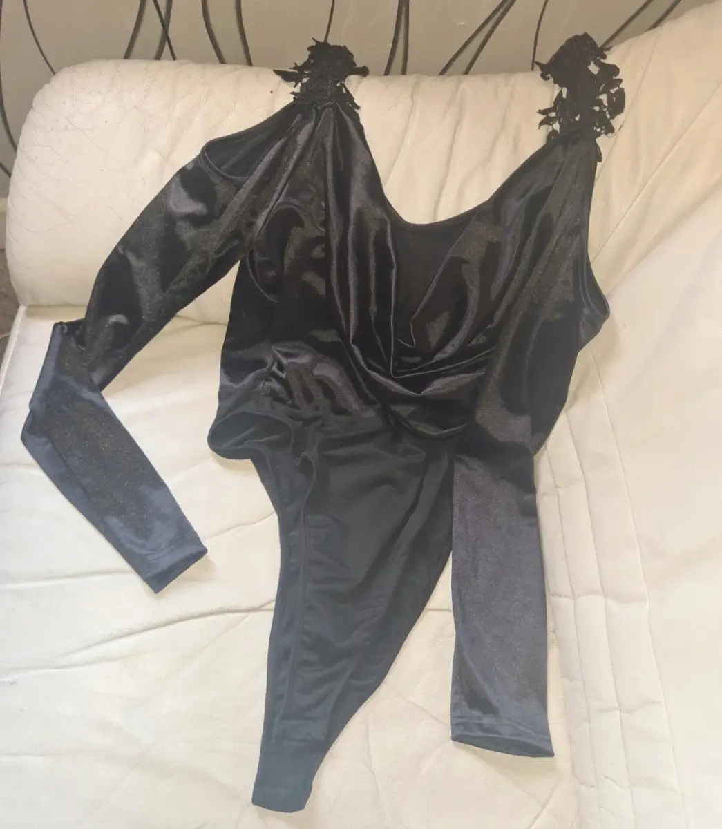 Womens silk long sleeve bodysuit shein size L