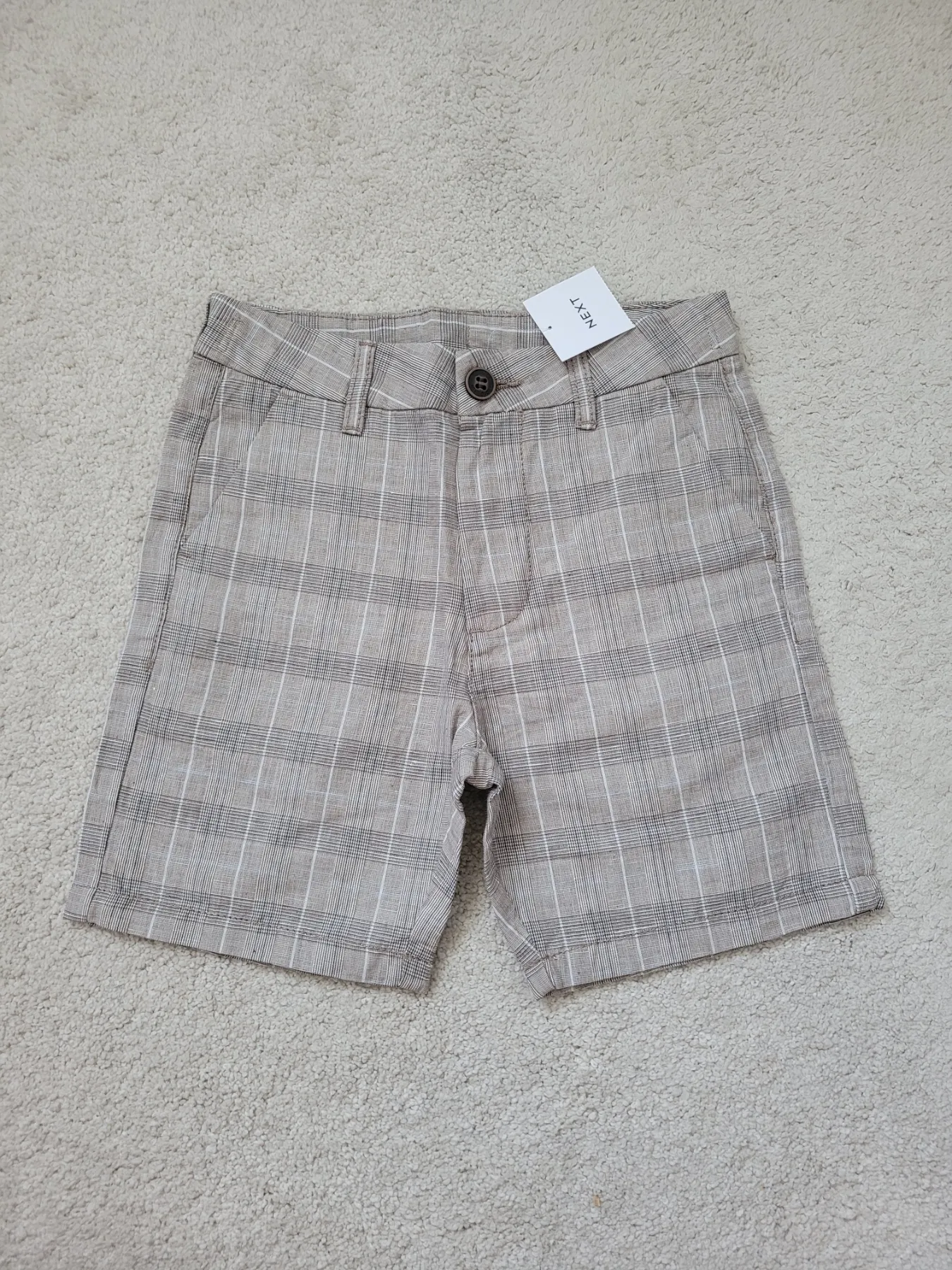 BNWT Next Smart Linen & Cotton Shorts With Adjustable Waist. Size 7 years