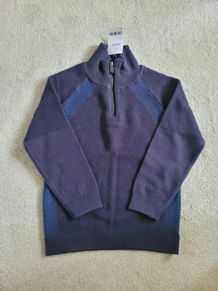 BNWT Next Smart Raglan Knitted Jumper with Zip Neck. Size 6 years