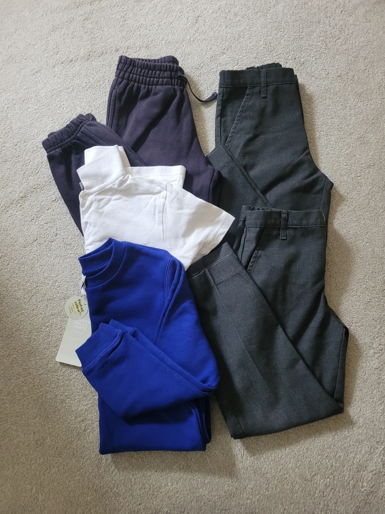 BNWT to GUC School Bundle: trousers, joggers, sweatshirt. Size 7 years