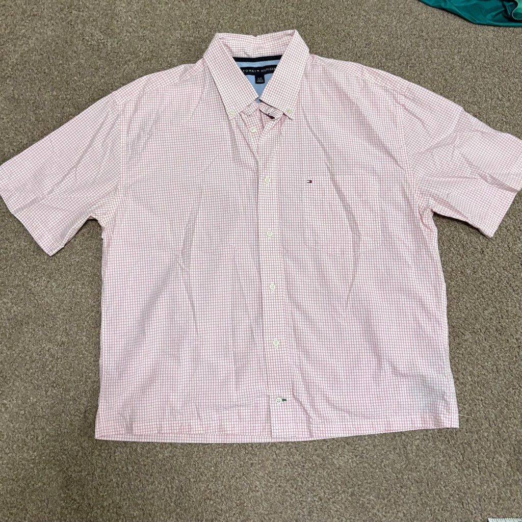 Mens Cropped Boxy Plaid Tommy Hilfiger Shirt