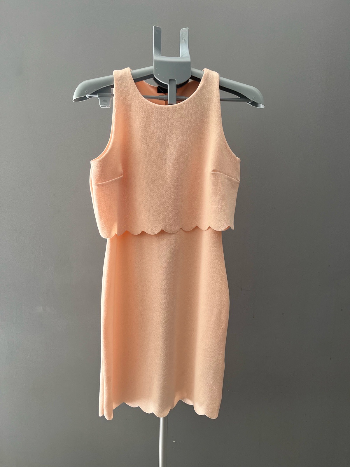 New Look Peach Scallop Layer Mini Dress - Size 10