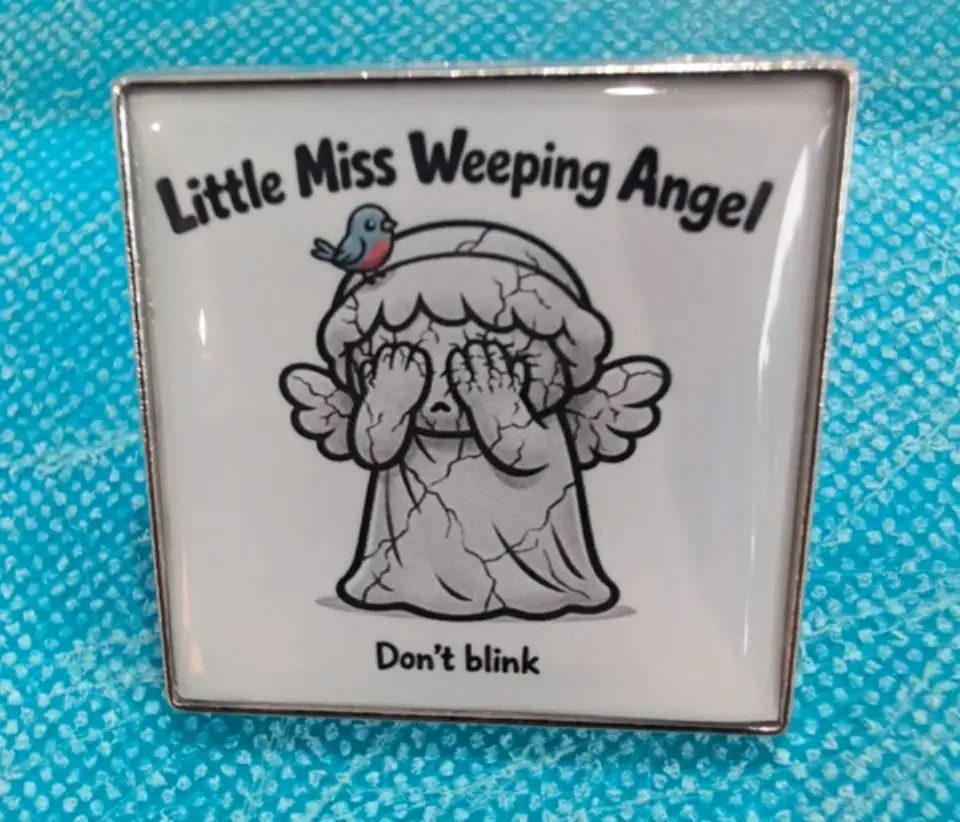 Little miss weeping angel doctor who pin badge