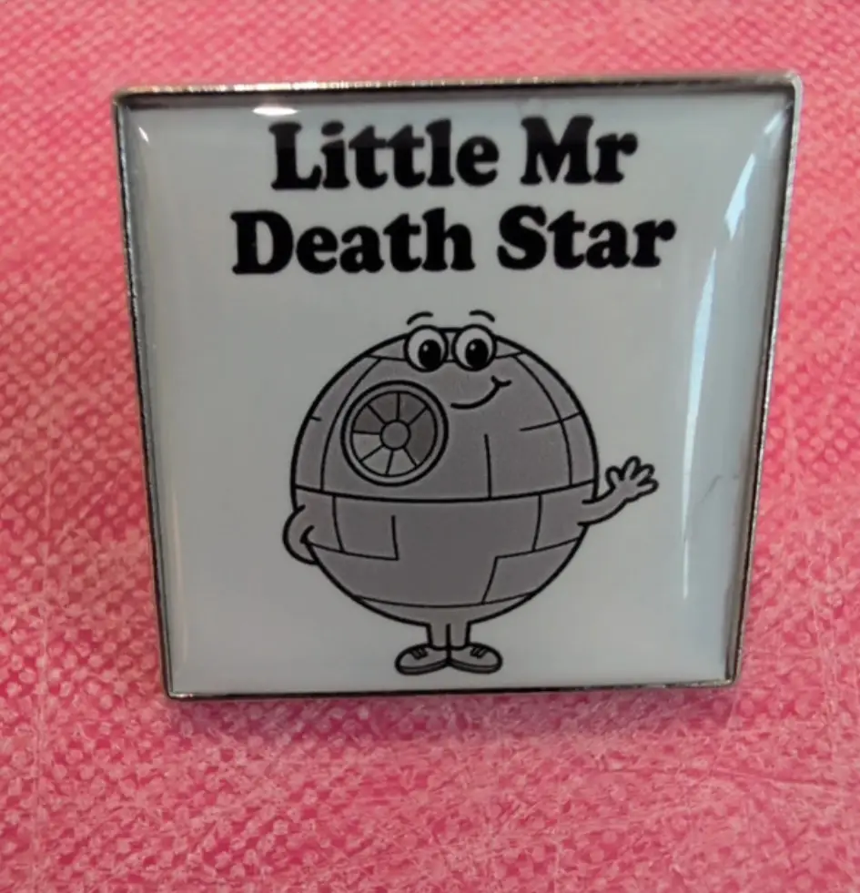 Little Mr death star star wars pin badge