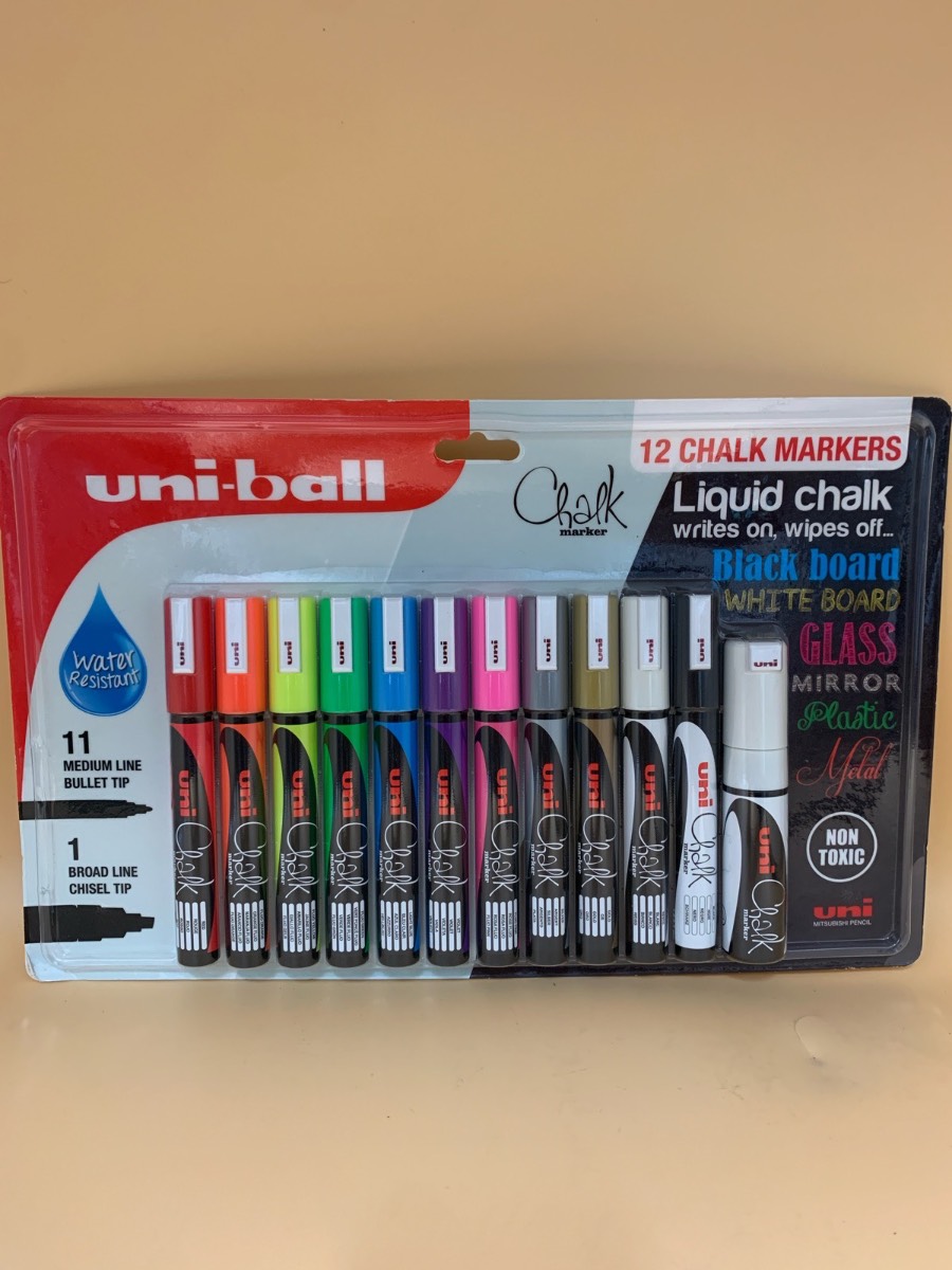 Uni-ball Chalk Paint Marker Assorted Selection Set of 12