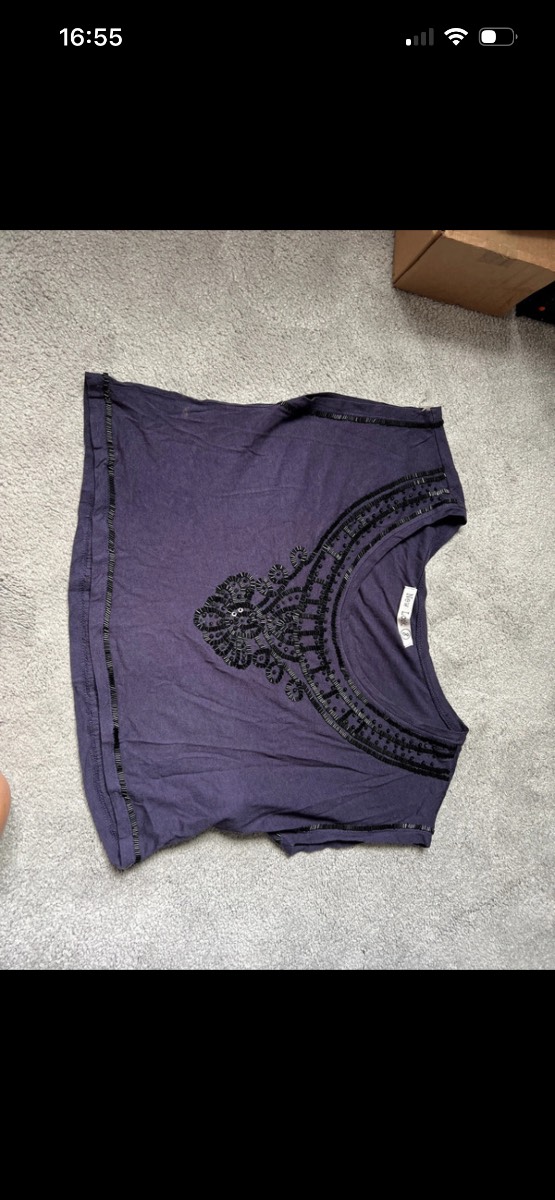 Navy beaded Top