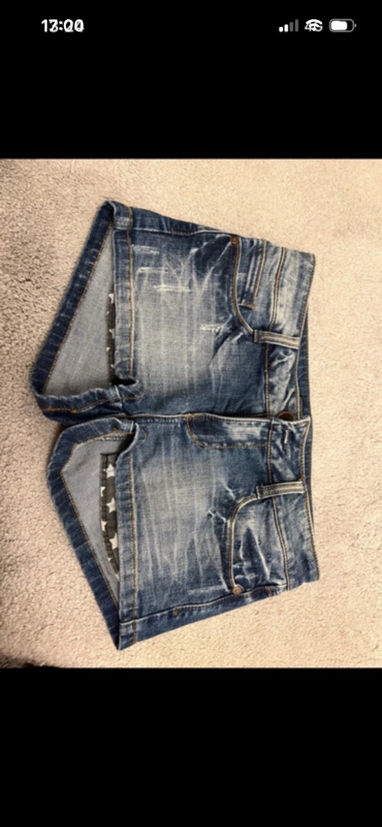 Wash out colour denim shorts