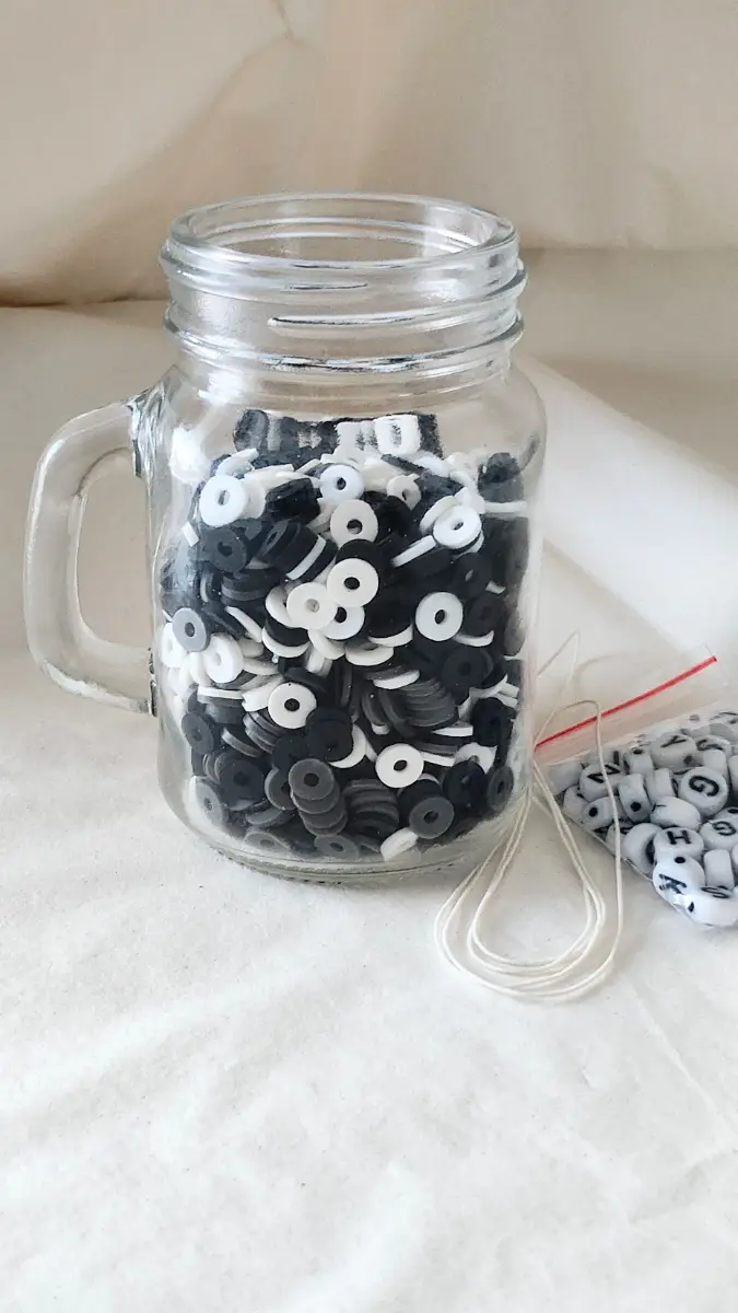 🖤 Black, White & Grey DIY Bracelet Making Bundle /  Brand new / Giftable Craft Kit