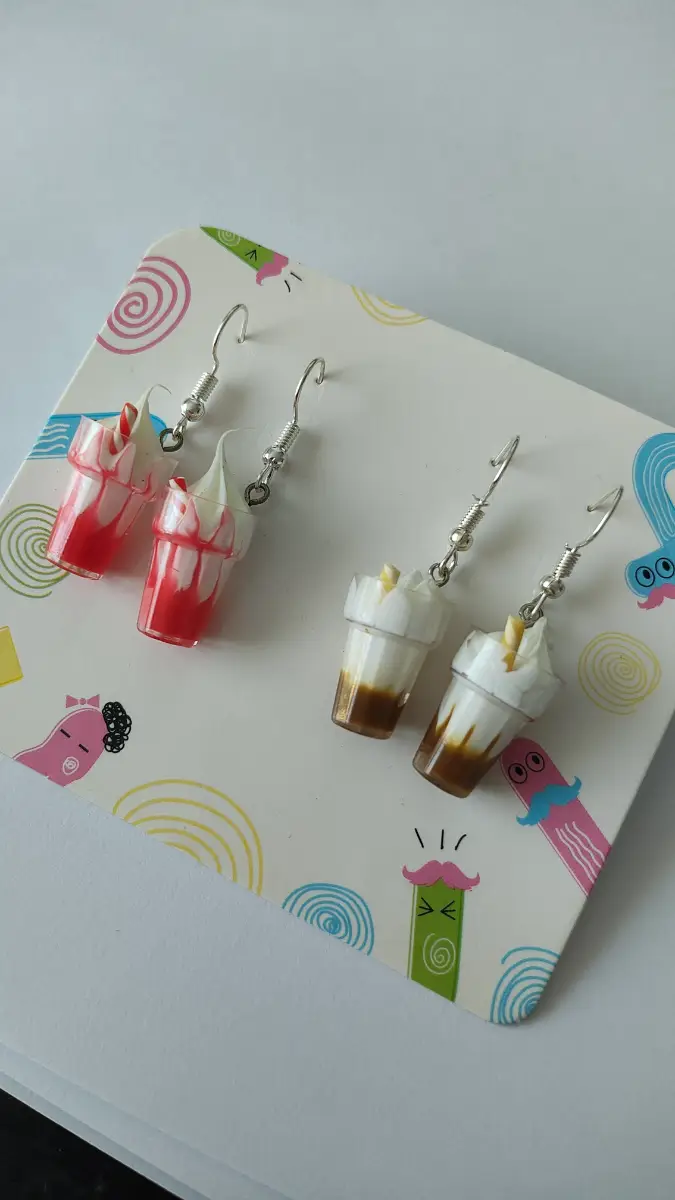 Milkshake Earrings Set of 2 | Cute Food Jewellery Milkshake Earrings – Set of 2 Pairs 🥤