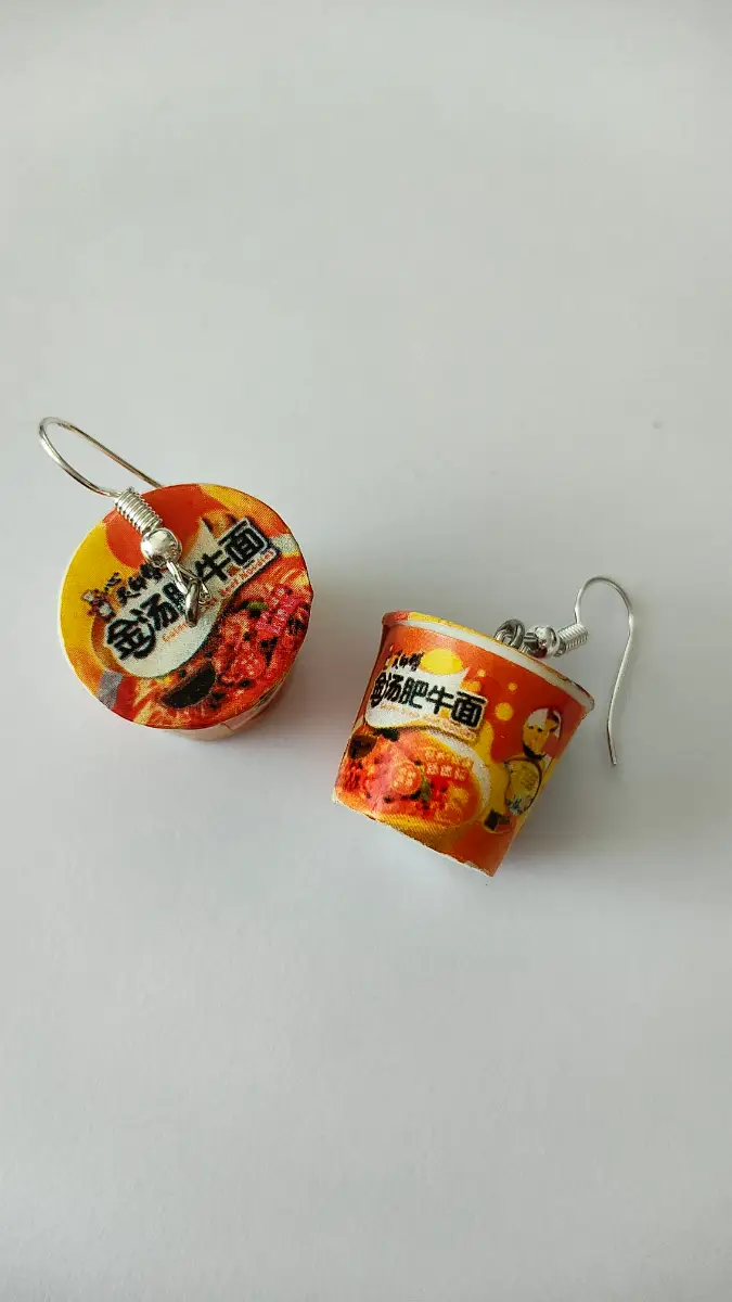 🍜Cute Noodle Cup Earrings | Kawaii Food Jewellery