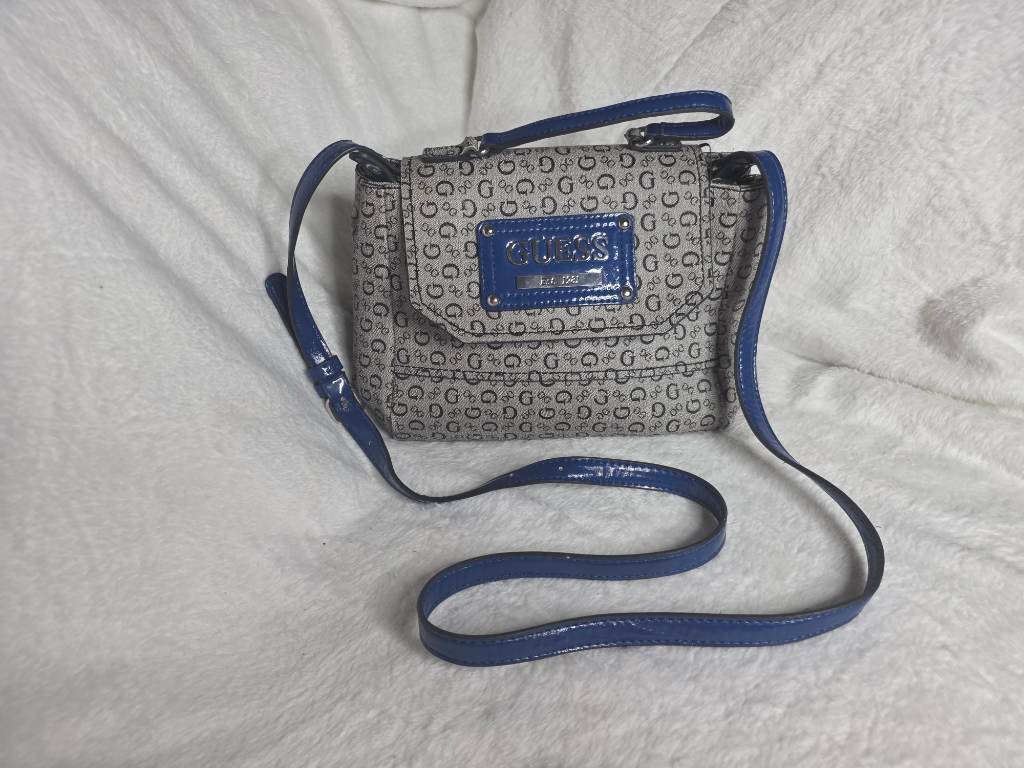 Guess Mini Monogram Crossbody Bag Blue & Grey | Y2K Shoulder Bag