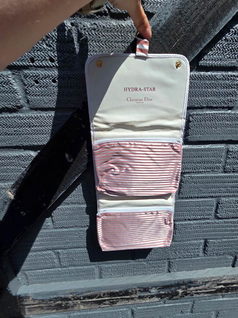 Christian Dior Hydra-Star Pink Stripe Hanging Beauty Organiser Travel Pouch