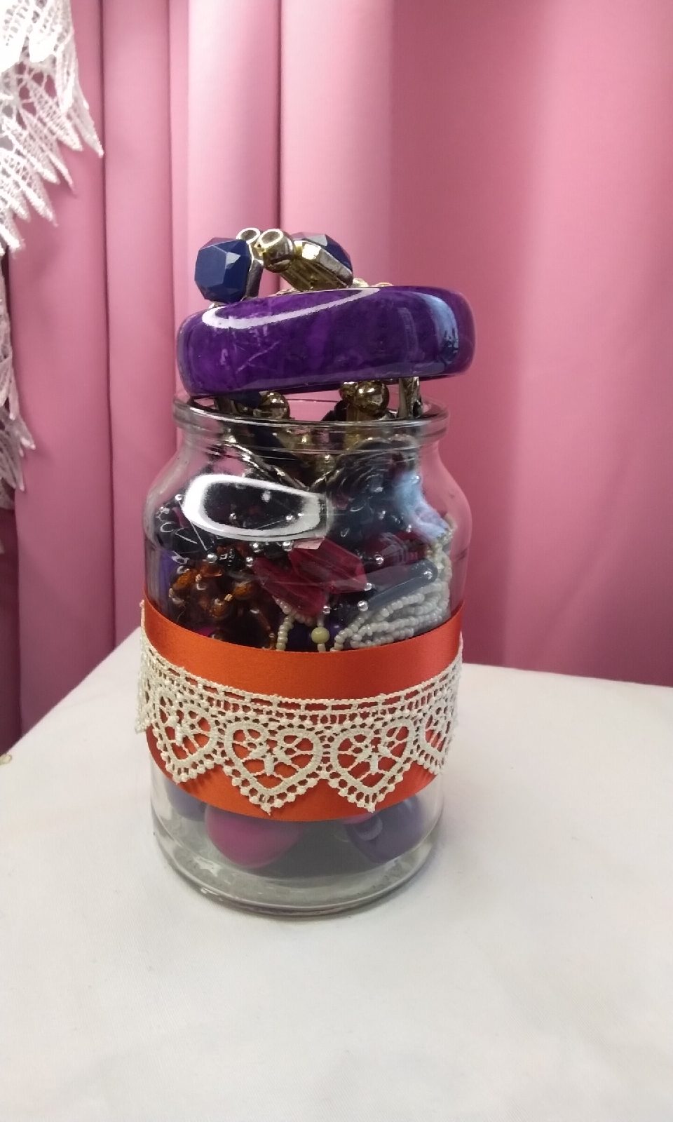 Preloved Mystery Purple & Navy Jewelry Jar – All Clean & Ready to Wear