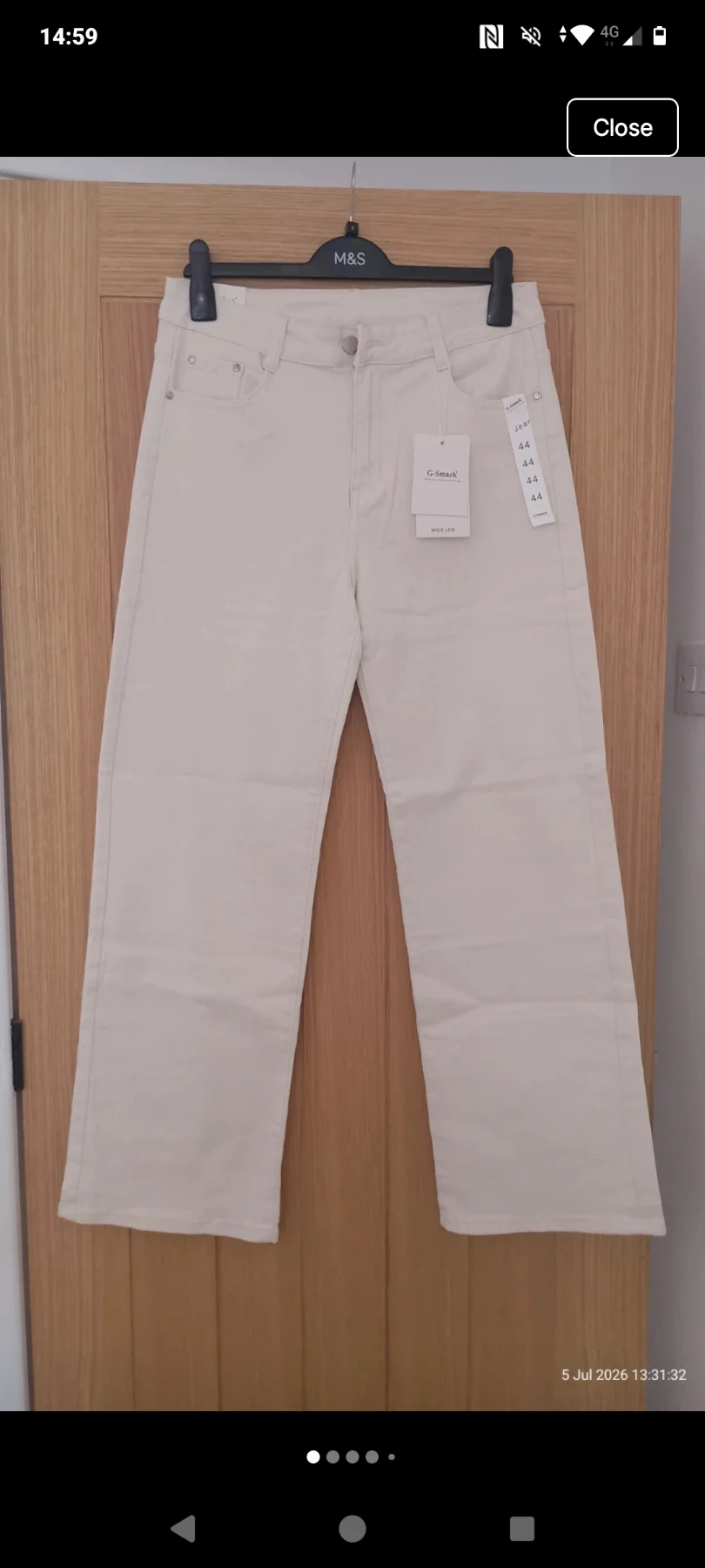 Womens cream jeans bnwt g smack