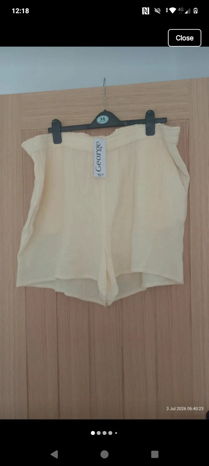 Womens yellow shorts George RRP £10