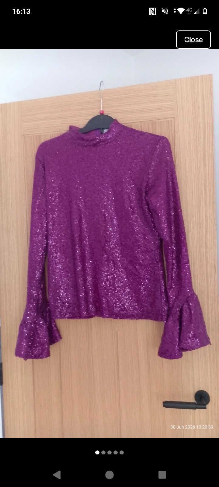 Womens warehouse purple sequin top