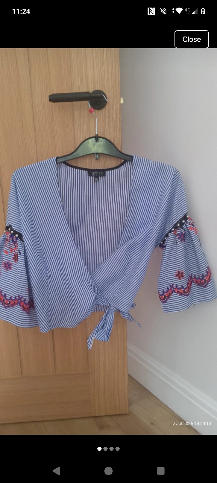 Womens preloved Topshop wrap blouse size 8