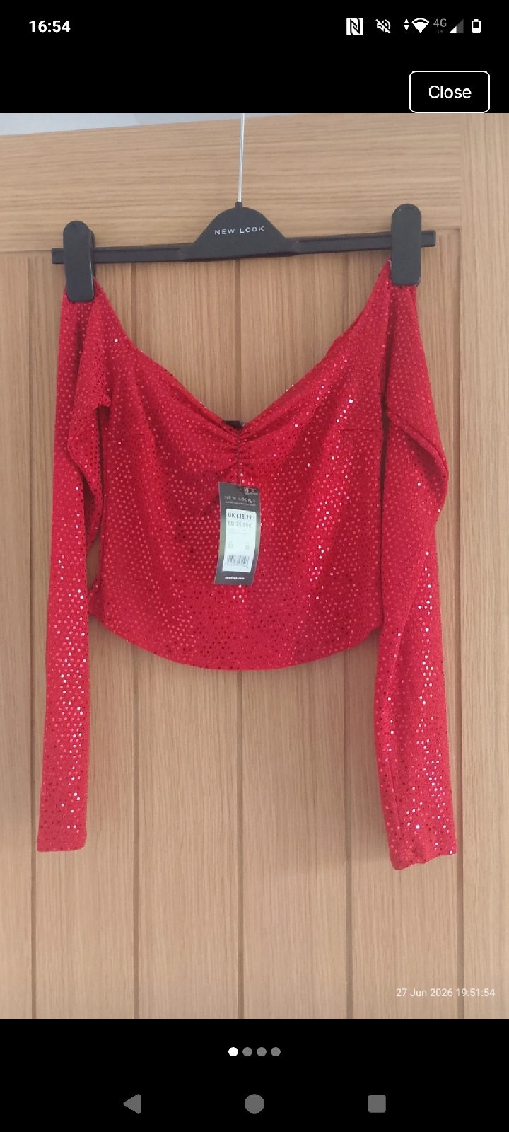 Womens new look red top bnwt