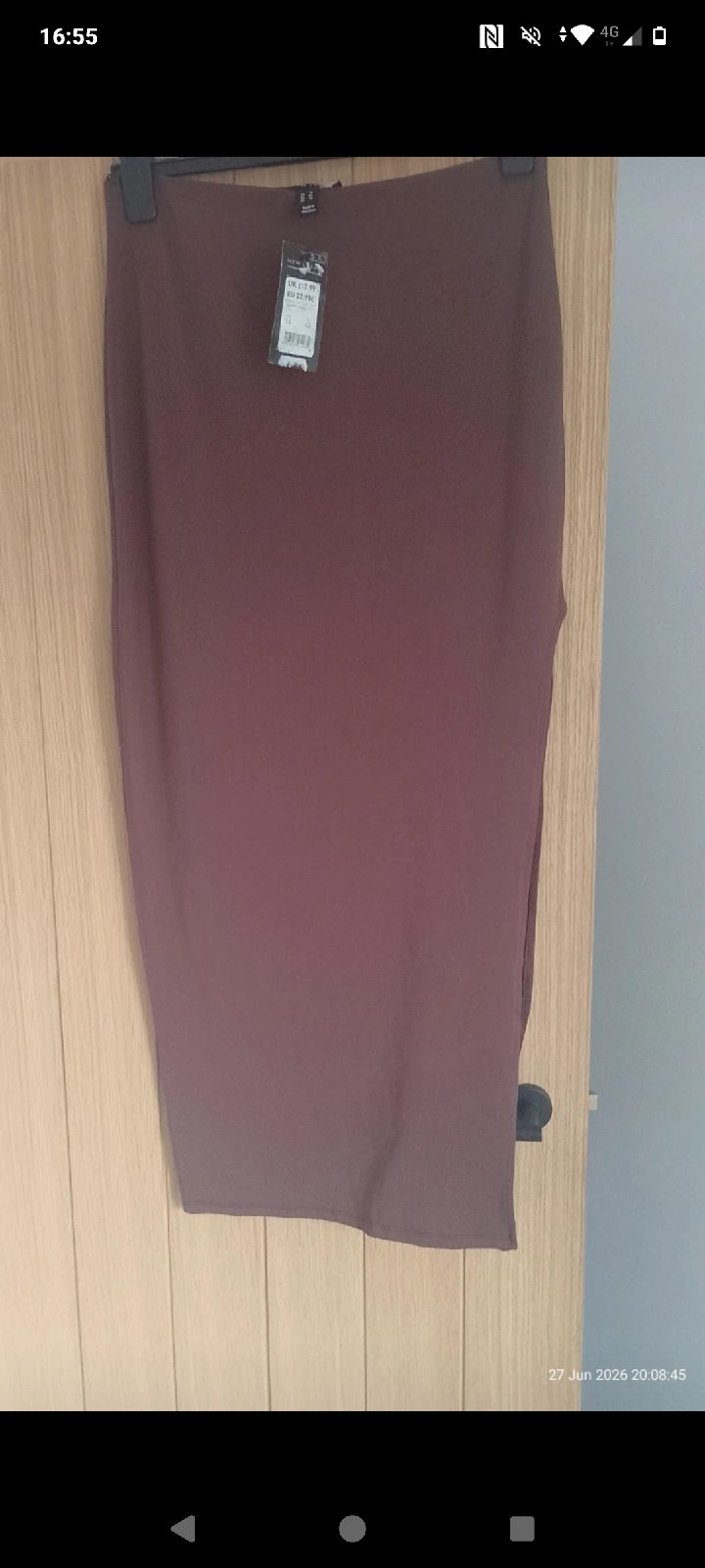 Womens brown maxi skirt