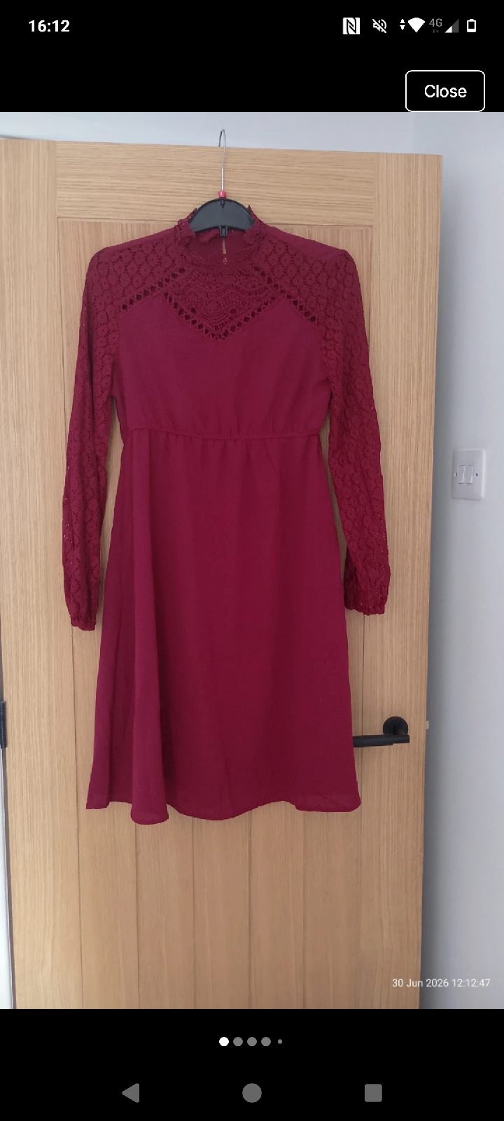Womens burgundy dress shein BNWOT