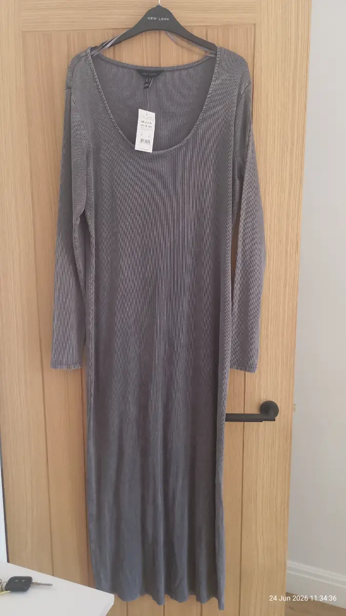 womens grey new look dress bnwt size 18