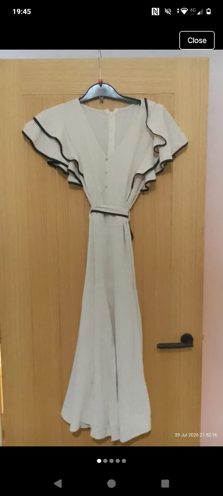 Womens cream & black dress