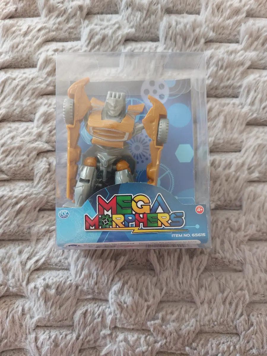The WL Mega Morphers in Orange & Brown are action figures that transform and come in boxed packaging