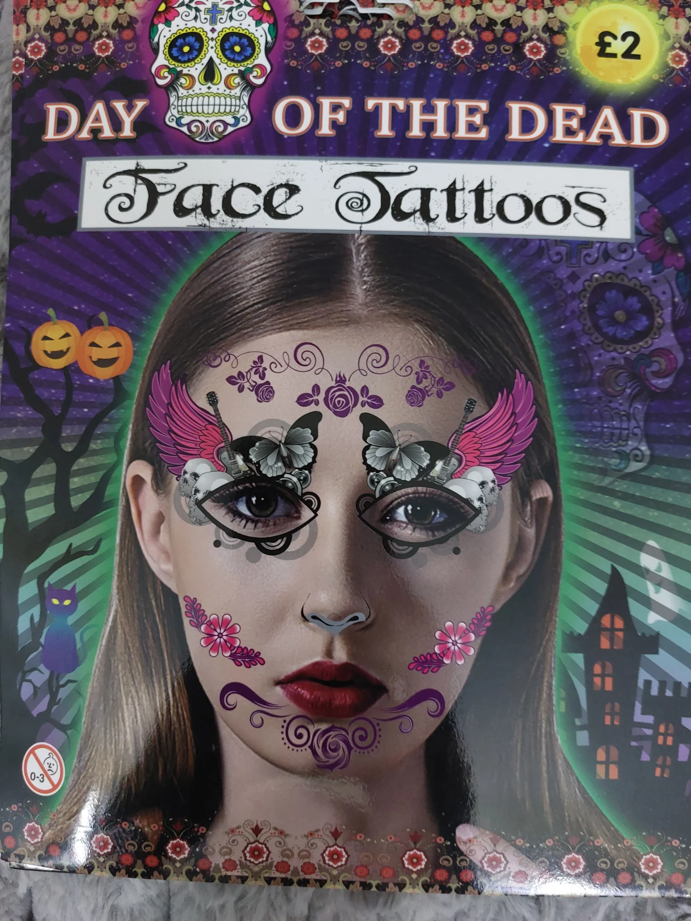 Dead of The Dead (Wings) Temporary Tattoos Halloween Tattoo Stickers