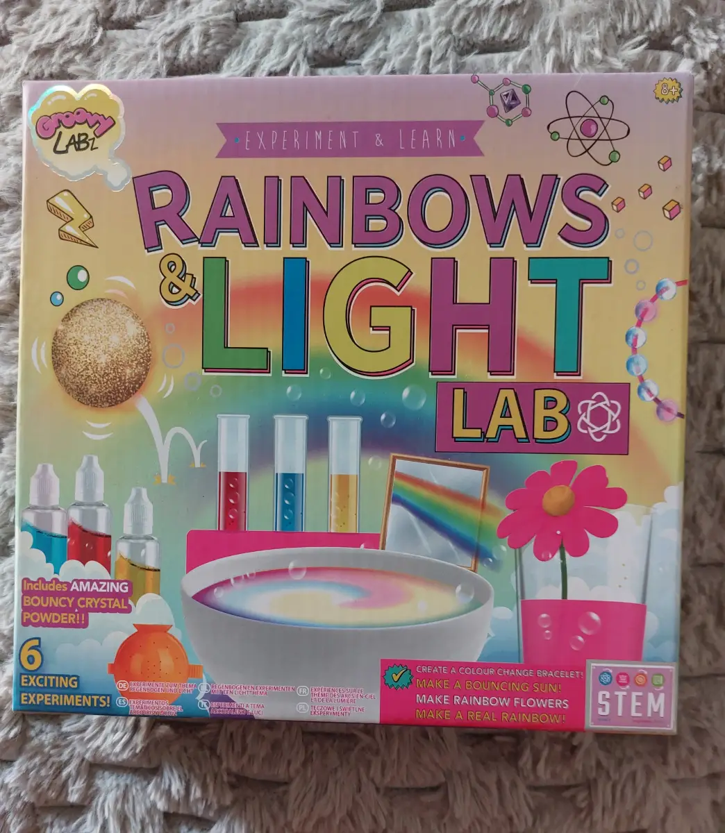 Groovy Labz Rainbow & Lights Lab STEM 6 Exciting Experiments for Kids Ages 8 Up