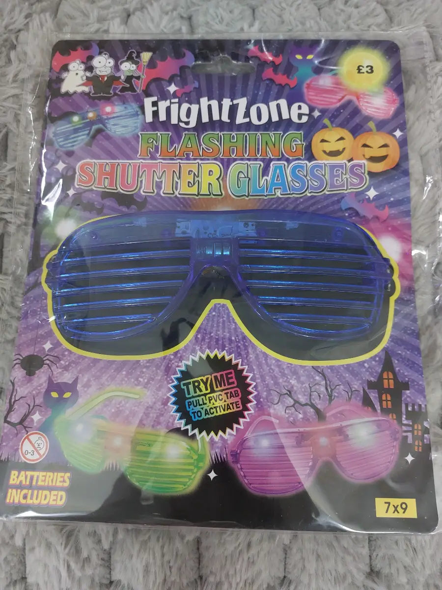 FrightZone Blue Shutter Glasses Halloween Party Costume Accessory Fancy Dress