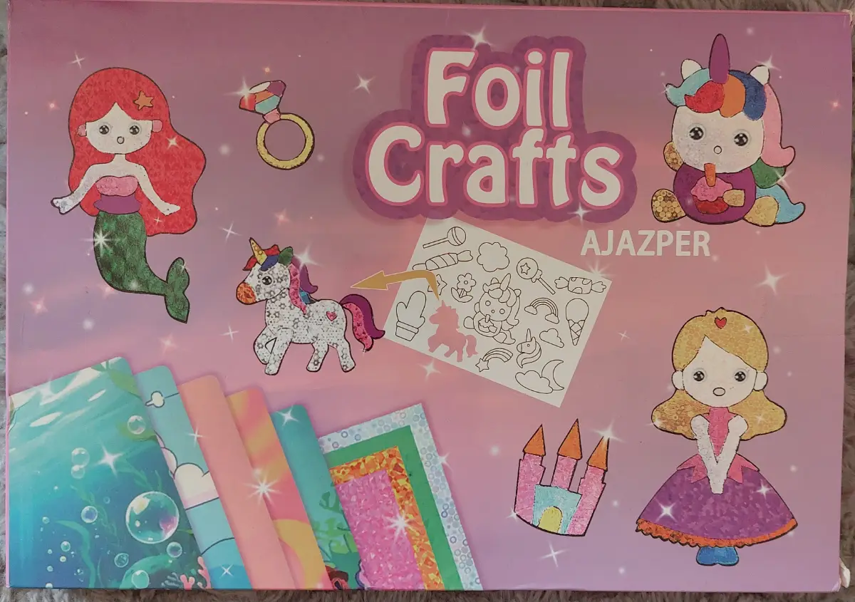 Pink Ajazper Foil Crafts Unicorn Mermaid Princess Arts and Crafts for Kids 4+