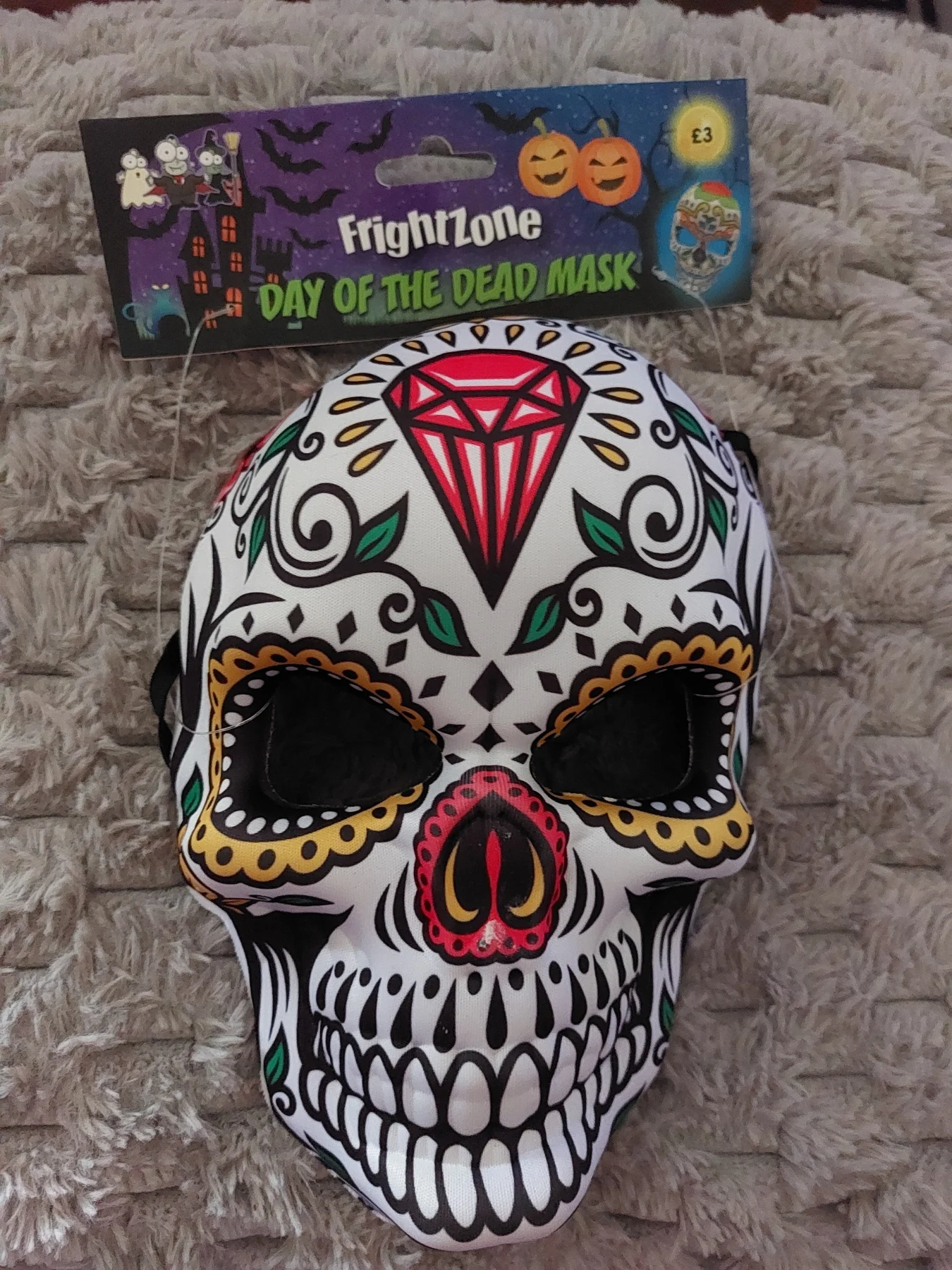 FrightZone Day of The Dead Mask Halloween Costume Accessory New with Tags
