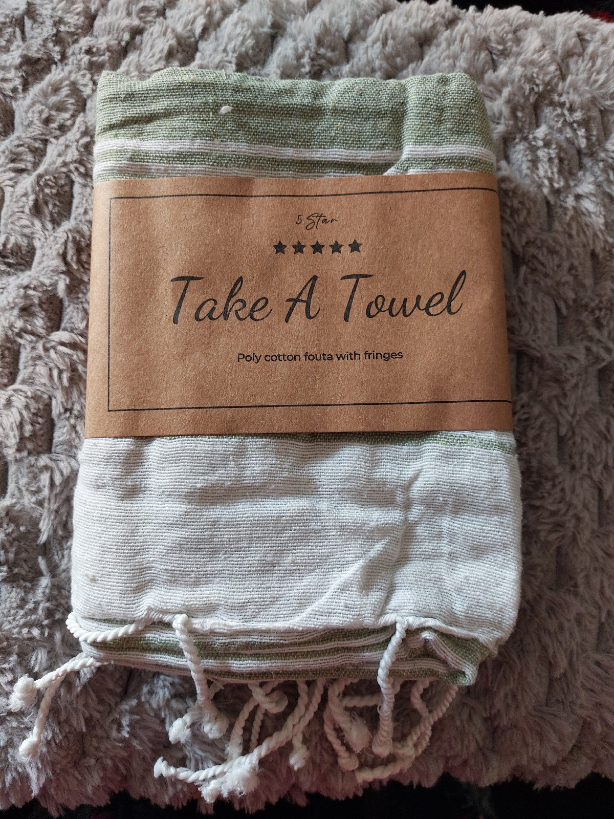 5 Star Take A Towel Green Beach Towel 100cm x 180cm Brand New Polycotton Summer