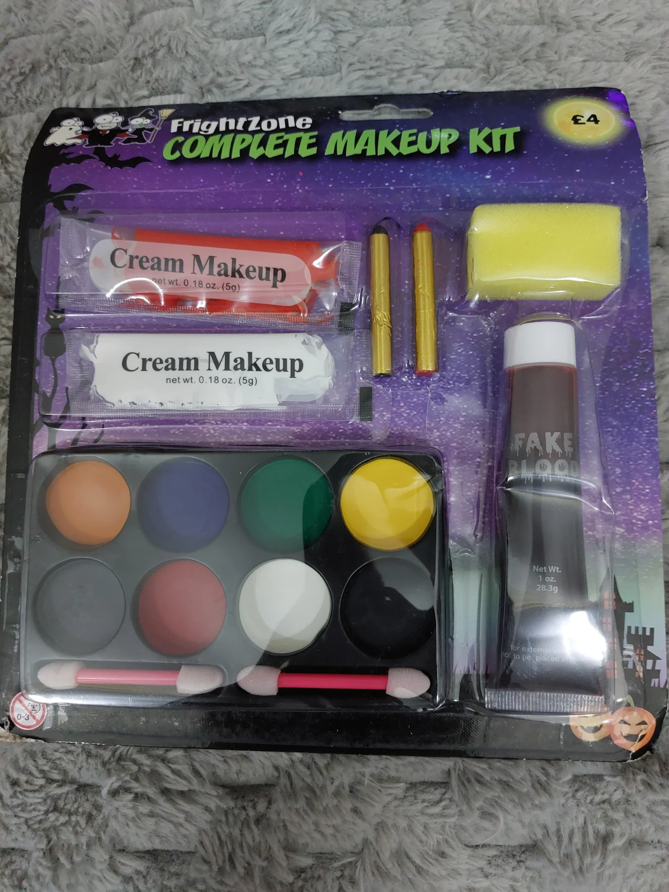 FrightZone Halloween Complete Makeup Kit for Kids Halloween Makeup Set for Kids