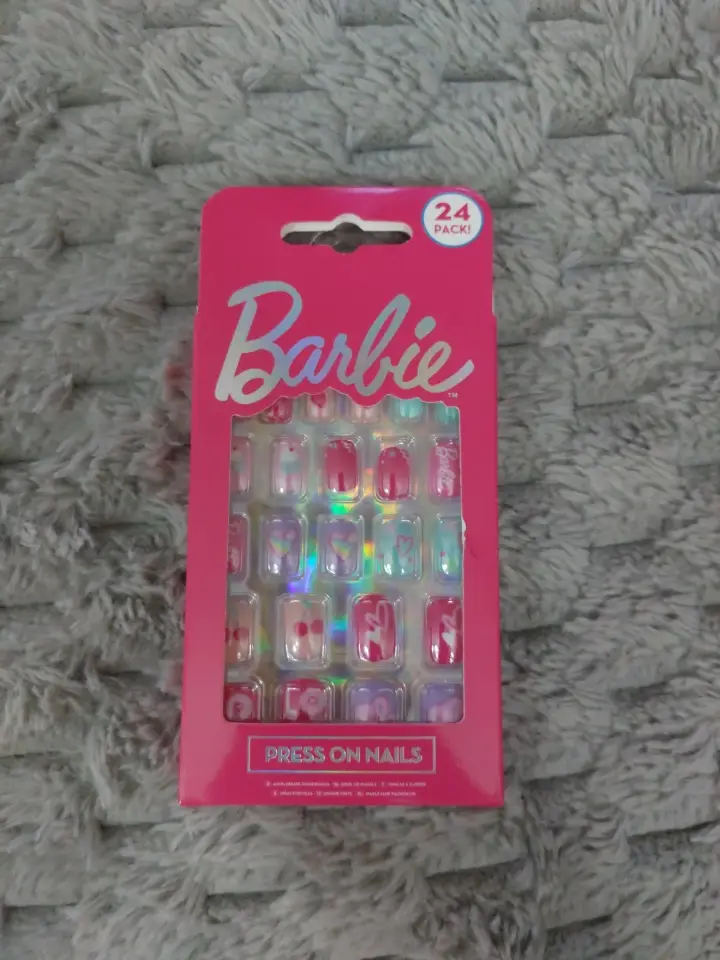 Barbie Press-On Nails NO Glue Needed 24 Nails Brand New In Packaging In Box