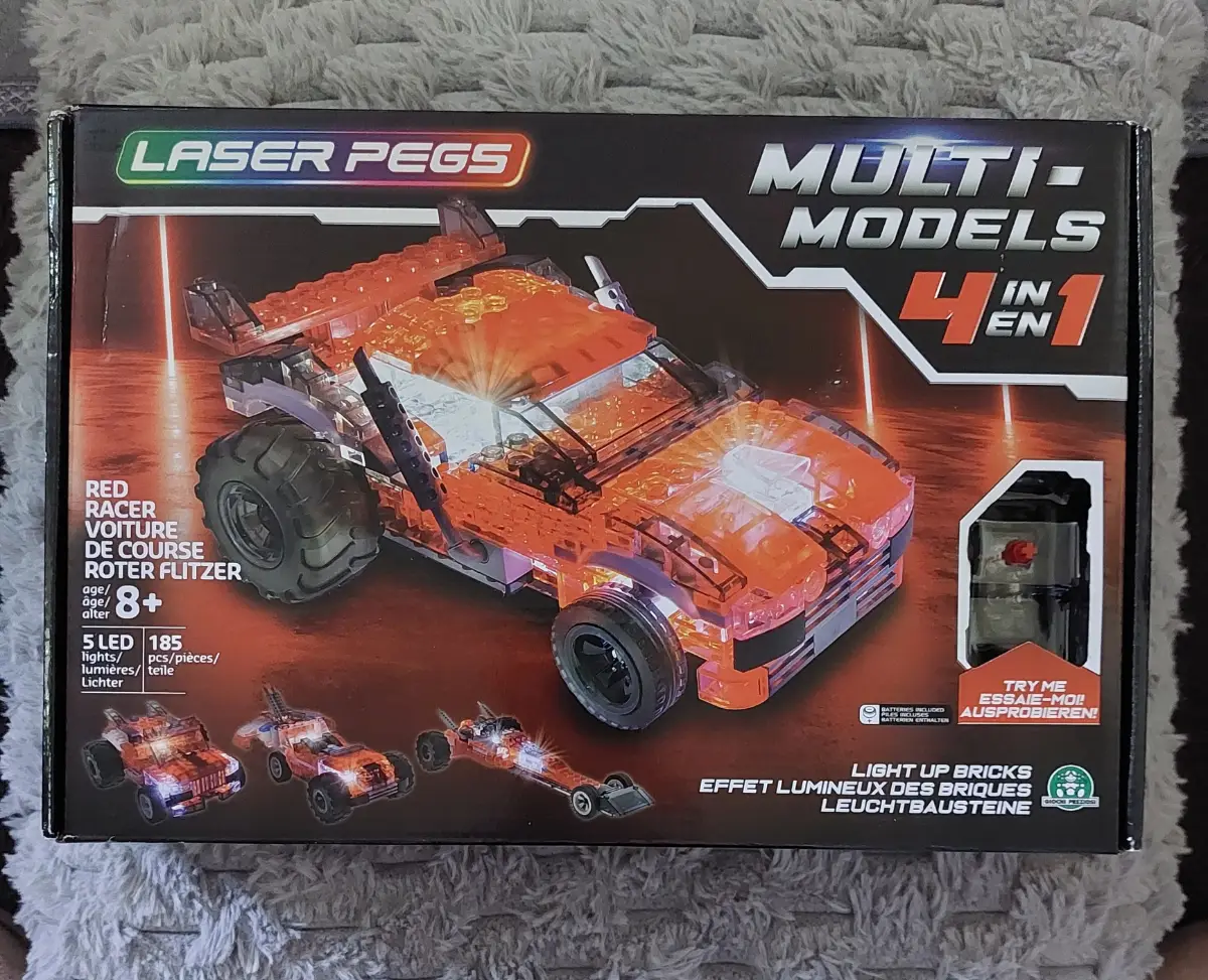The Laser Pegs Multi-Models Microhawk Falcon 4 In 1 set is a brand new construction toy that offers
