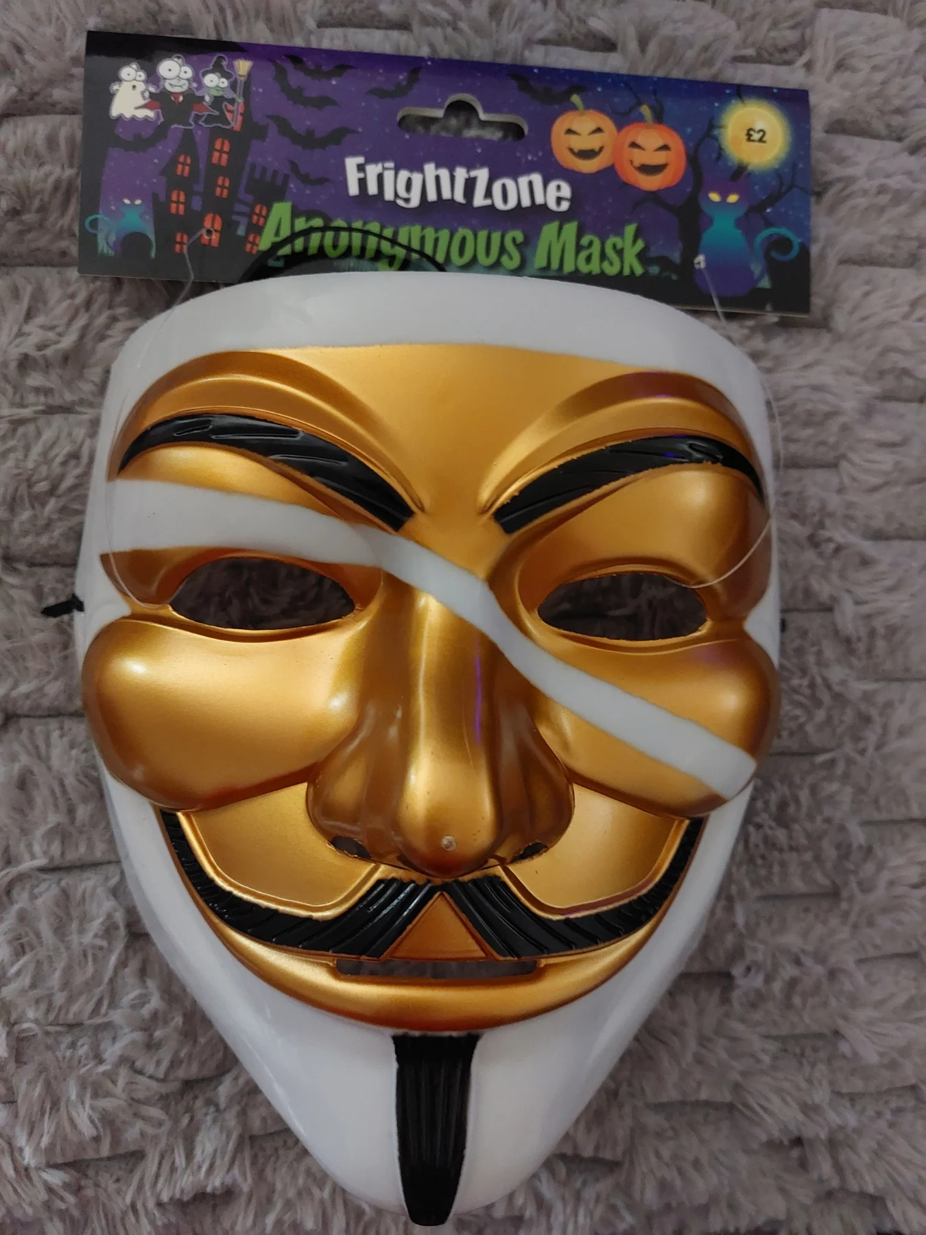 FrightZone Anonymous Mask Halloween Horror Fancy Dress Costume Accessory New