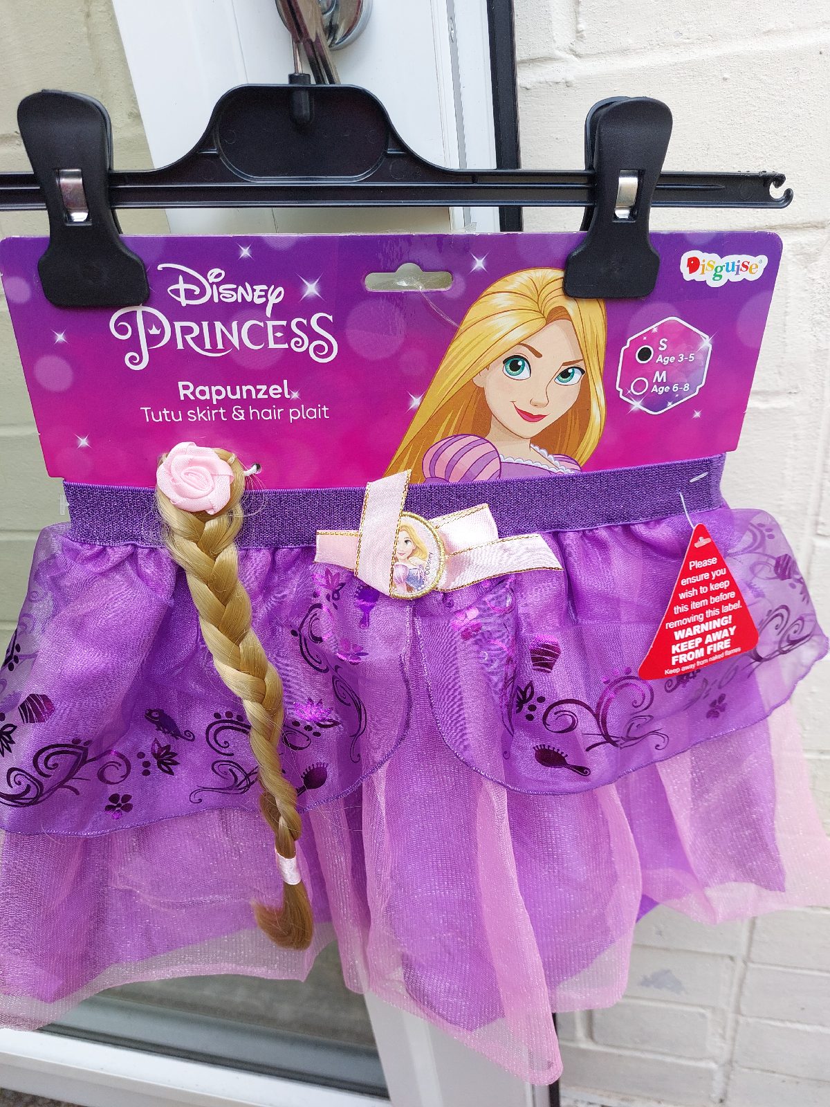 Disney Princess Rapunzel Costume Dress and Hair Plait Tangled Size 3-5 Years New