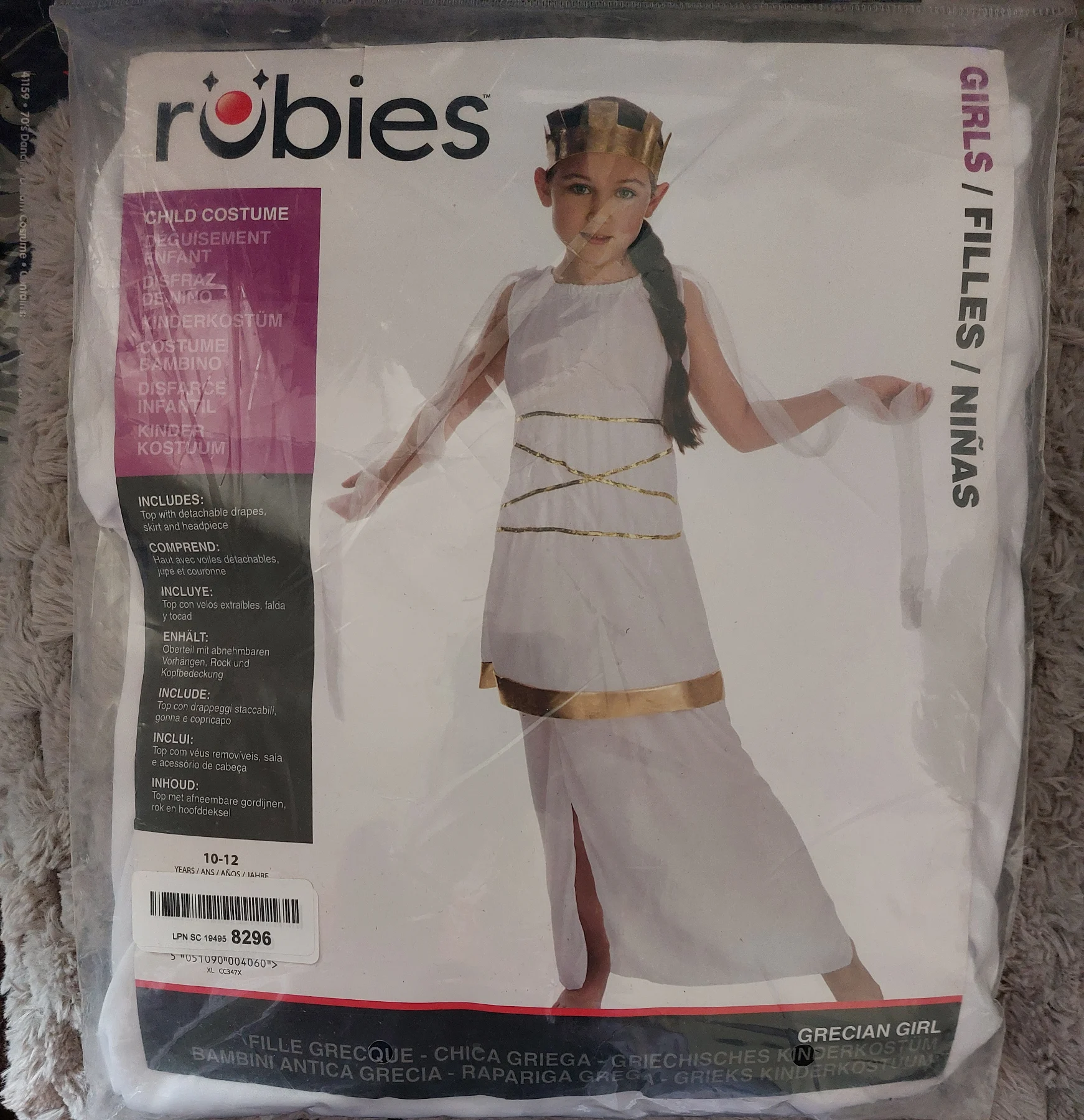 Grecian Girl Costume Age 10-12 140CM-152CM Fancy Dress Costume New In Bag