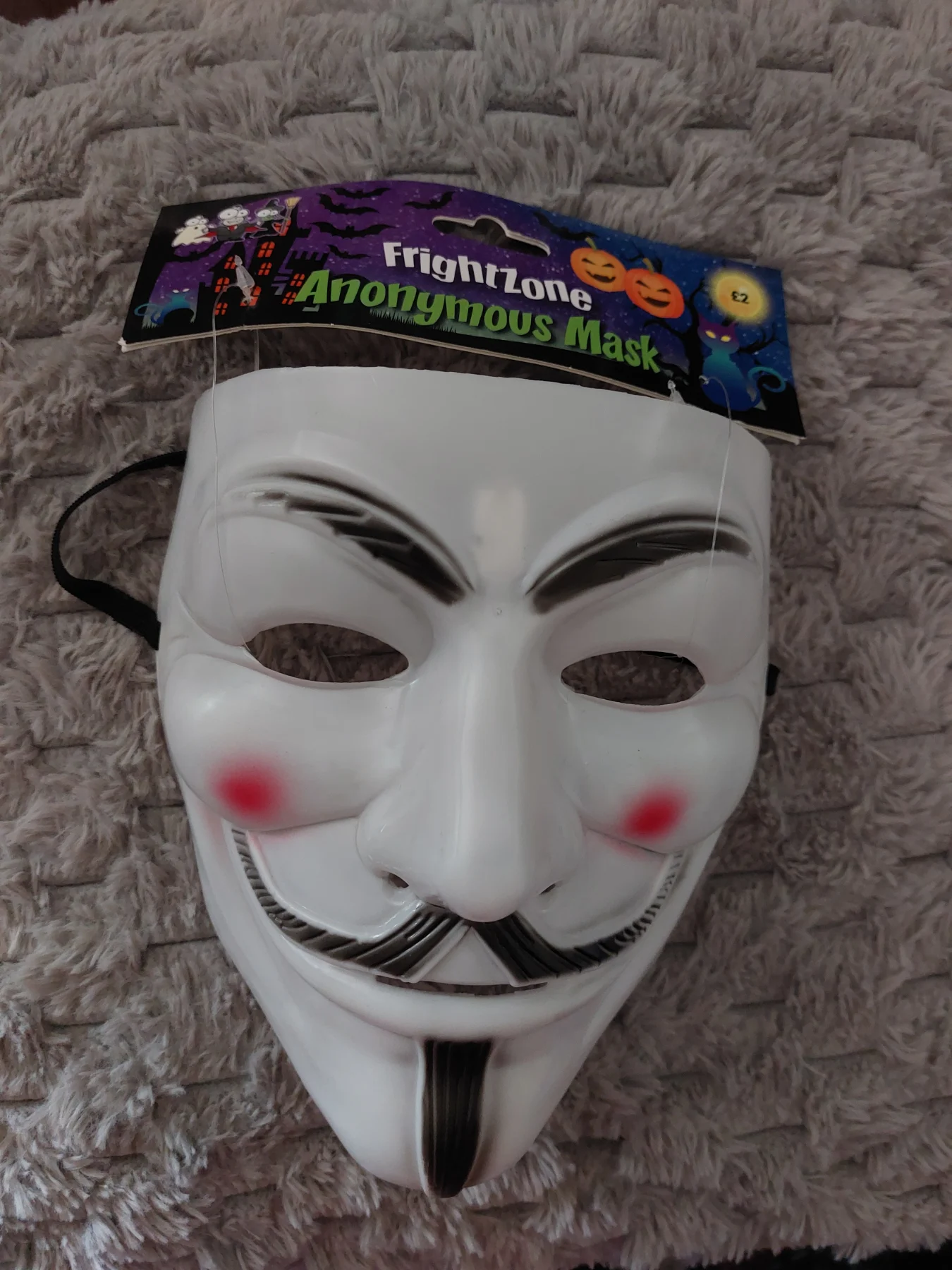 FrightZone Anonymous Face Mask White Face Mask Halloween Mask Costume Accessory