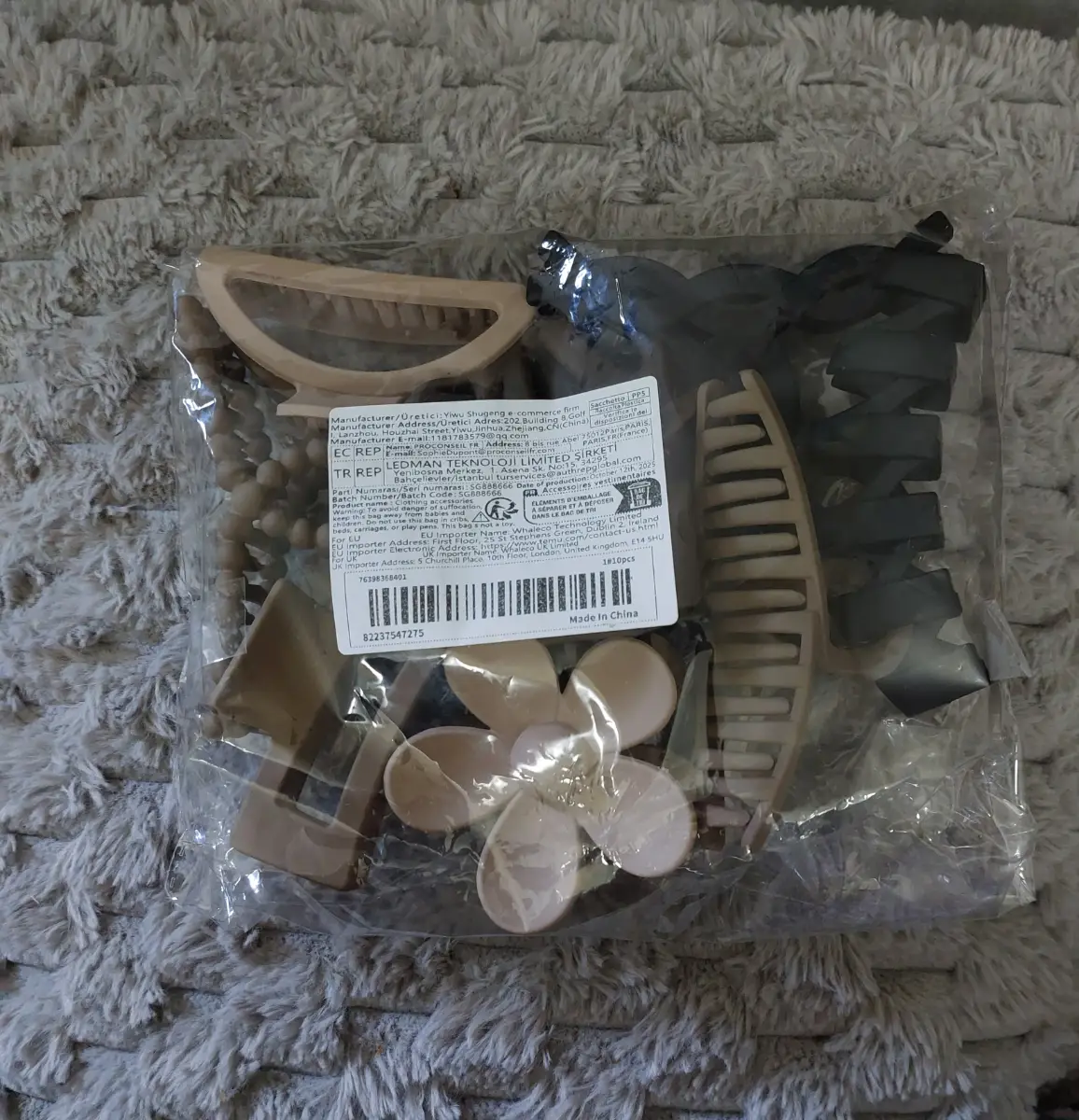 Unisex pk of 10 Claw Clips Different Sizes Strong Hold